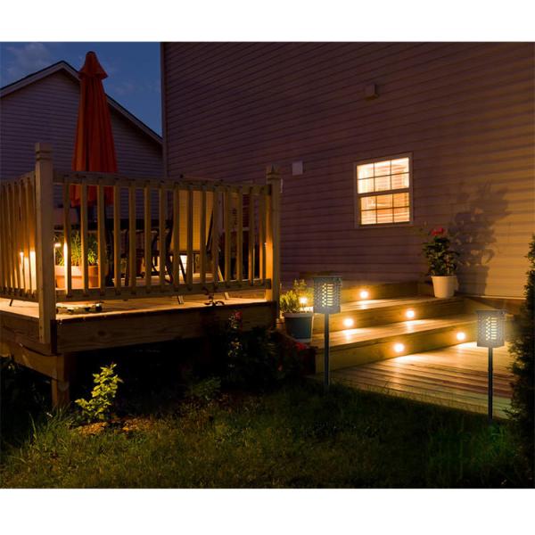 Warm White IP65 75 LED Solar Garden Light 100lm/w Solar Flame Flickering Lamp Torch