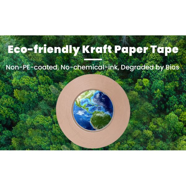 Eco-Friendly Kraft Paper Tape, Biodegradable Kraft Paper Tape, Recyclable Writable Packing Tape, Non-Coated Surface For Masking, Sealing