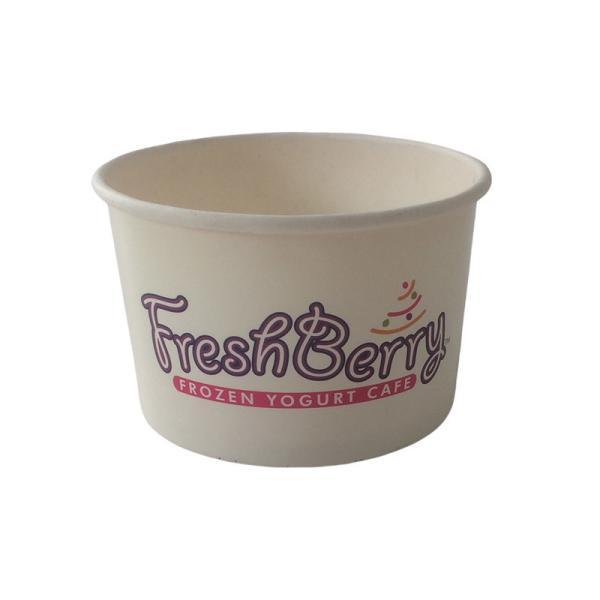 PE Lining Ice Cream Paper Containers 8 Oz Disposable Custom Printed