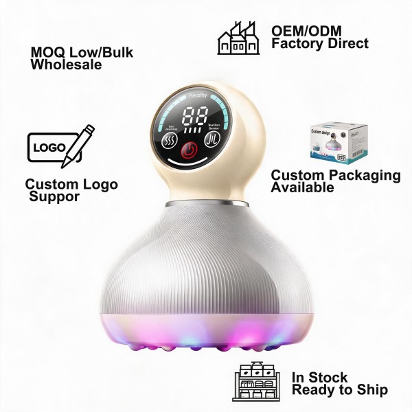 Custom Logo Available Electric Gua Sha Massager Heating Anti-cellulite Vacuum