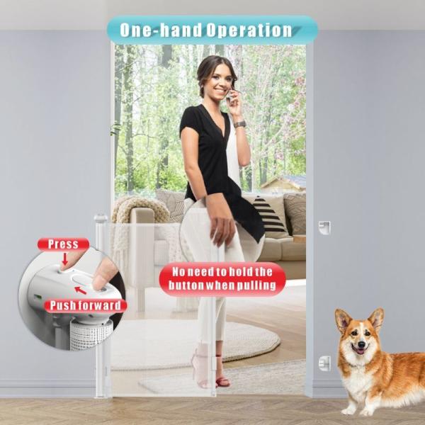 Kids Stair Protection Customize Support Mesh Expandable Gate Retract A Gate 72 Inch