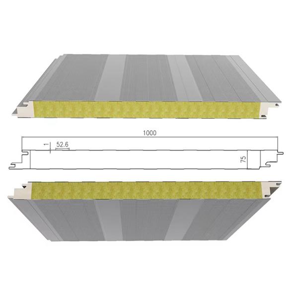 Panneau sandwich en laine de verre de confort amélioré Sécurité Efficacité énergétique personnalisée