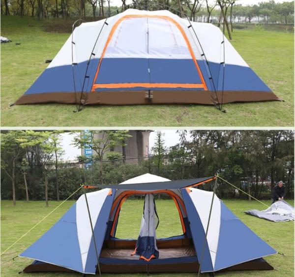 Quick Set Up 8-10person Big Camping Tent Two Room And One Hall Outdoor Camping Tent(HT6102)