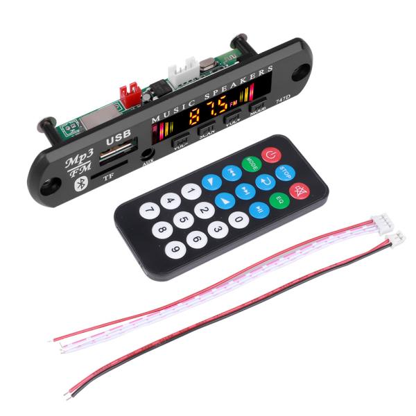 Bluetooth 5.0 Audio Module with Color Screen and Remote Control MP3 Decoder Board for Car Amplifier