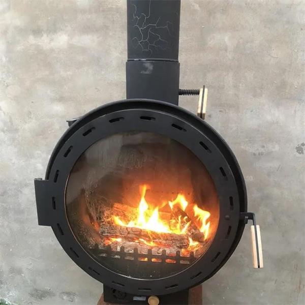 Modern Wall Mounted Wood Burning Stove Suspended Fireplace For Living Room Wheel fireplace