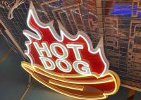 Hot dog neon signs coffee shop neon sign hot dog zone led light sign