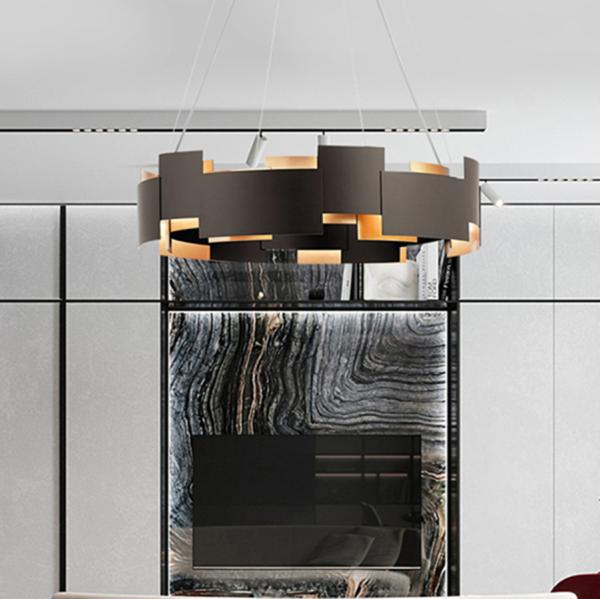Art Deco Led Pendant Lights Living Dining Room round Moderne Oval LED Chandelier（WH-MI-114)
