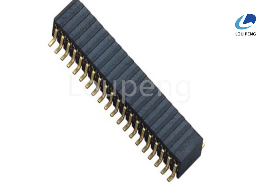 Right Angle Female PCB Header Connector Double Row SMT Insulation Resistance 1000MΩ Min Excellent Electrical Performance
