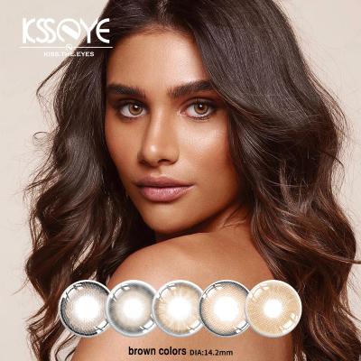 Natural Color hazel Himalaya Brown Colored Contacts 1 Year For Big Eye