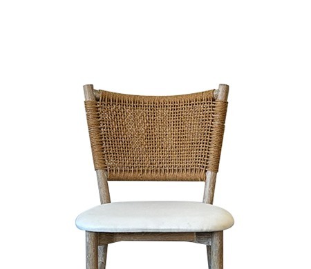Woven Rattan Back Upholstered Dining Chair CYC-063