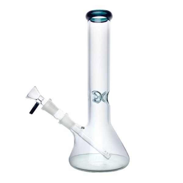 10 Inch Pyrex Glass Water Bongs , 14mm Joint Bottom Beaker Bongs For Weed Dry Herb