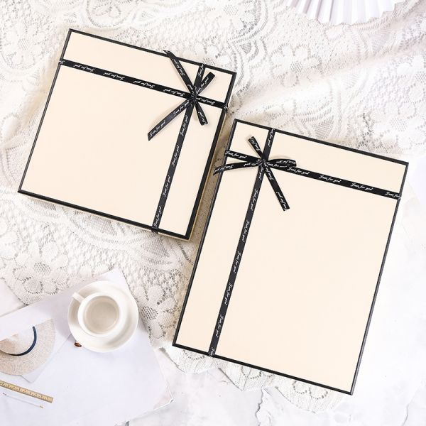 Scarf Packaging Box Clothing Packaging Gift Box Top And Bottom Cover Beige Simple Gift Box