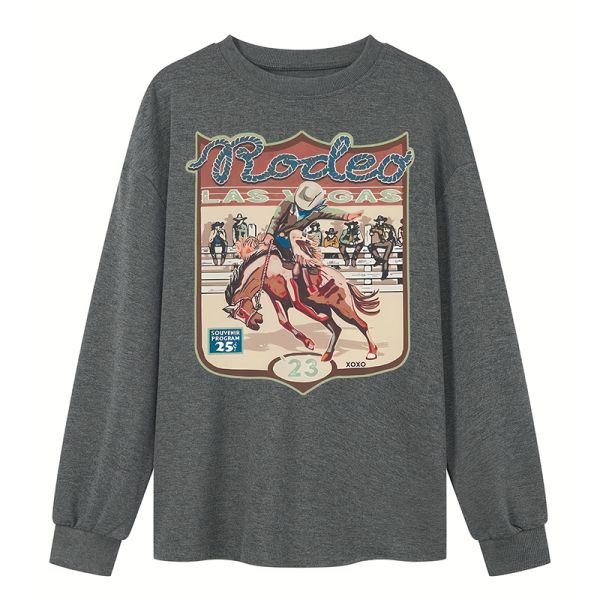 Casual Style Long Sleeve T-Shirt with Straight Hemline for Daily Wear in Fall/Winter Season