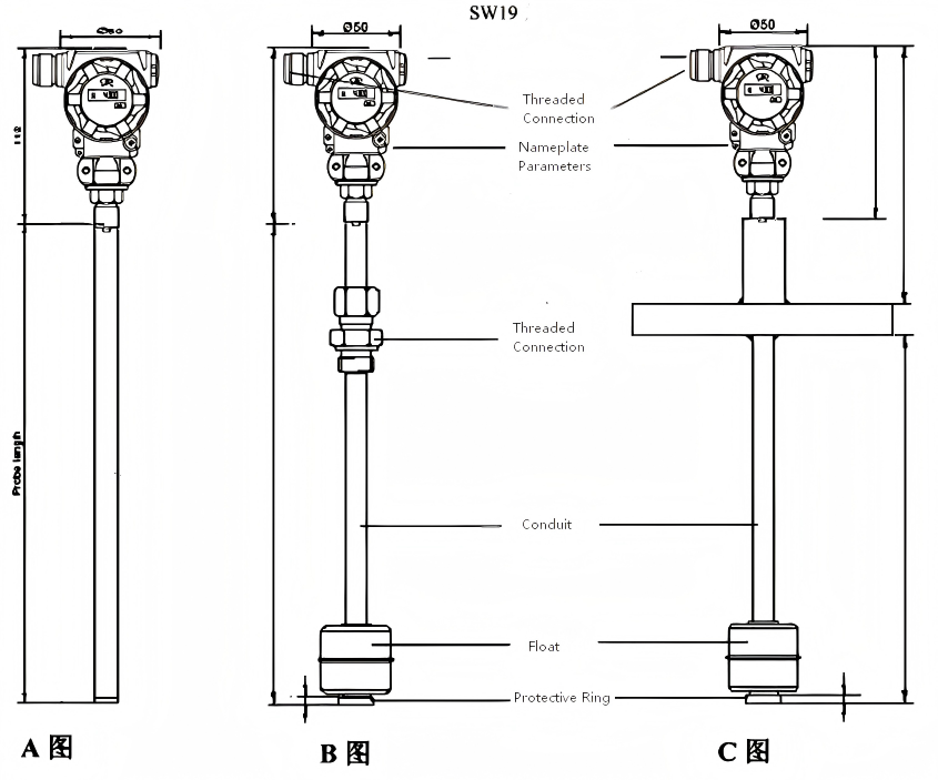 HQUHZ-CZ Magnetostrictive Liquid Level meter