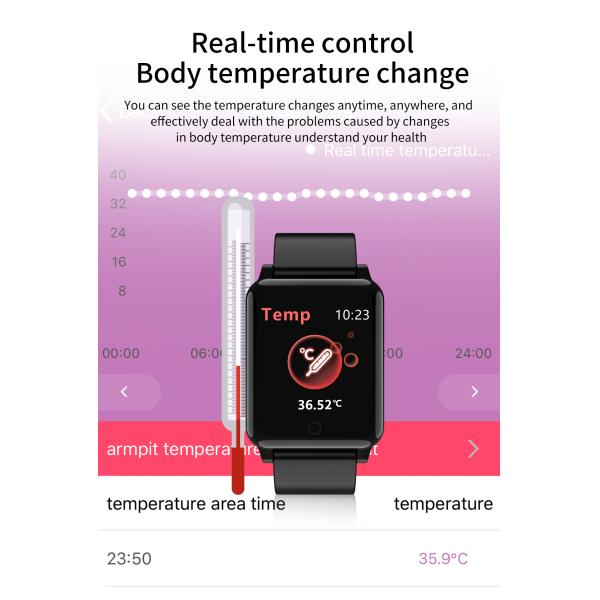 Magnetic Metal Watch Band F52 Accurate Temperature Measurement Smartwatch