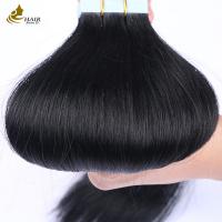 Cutila alinhada 16 polegadas fita em extensões de cabelo virgem Remy perucas preto