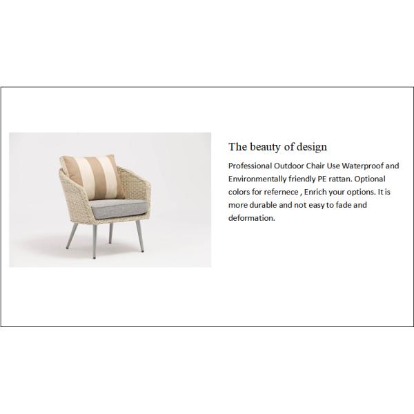 Luxury Wicker Garden Furniture Modern Patio Furniture Aluminum Frame Rattan Outdoor Sofa Chair