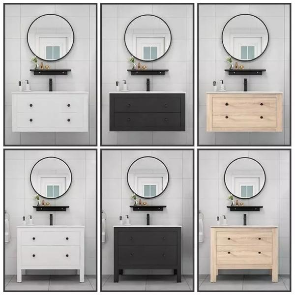 Modern Solid Wood Bathroom Cabinet Vanity Furniture Single Sink Unit
