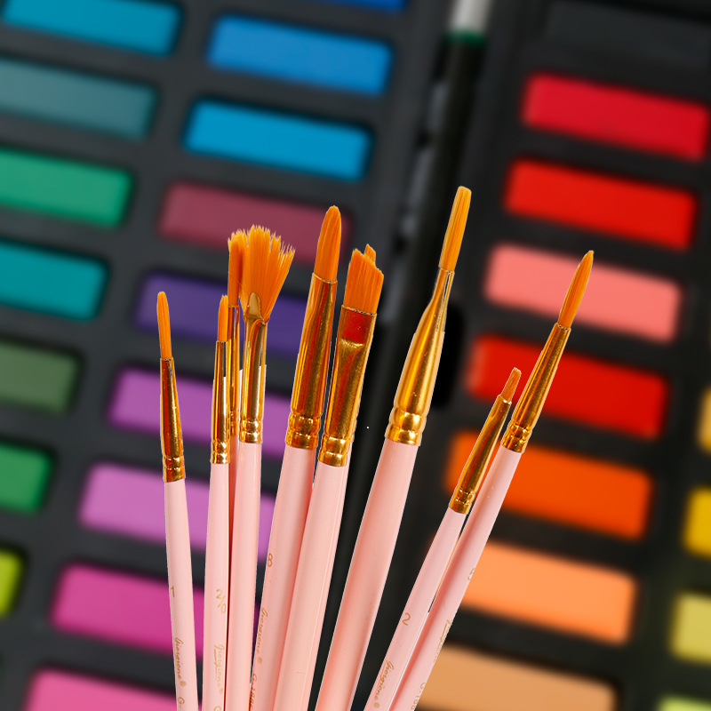 4pcs Preferably Nylon Tip Uniform Stroke Wooden Brush Price Kids Paint Brushes