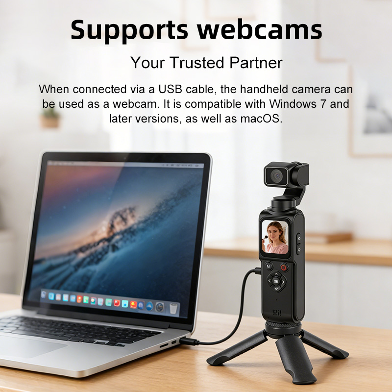 Hot Selling 330 Auto Tracking Gimbal Camera 4K Handheld Pocket Cam 1.7 Inch Touchscreen WiFi Transfer MicroSD 32GB for Vlog