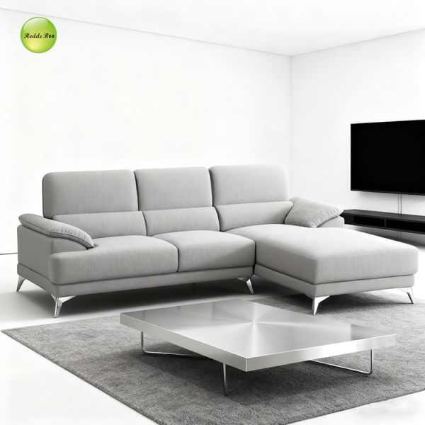 Right Facing Microfiber Corduroy L Shaped Sectional Sofa Couch 80 Inch