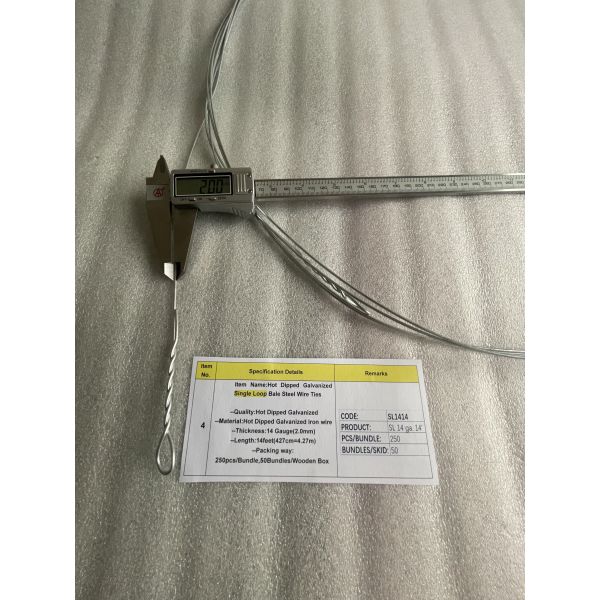 2.00mm*4.27m hot dipped Galvanized Single Loop Quick Link Tie Wire for baling use