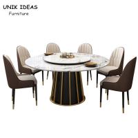 A mesa de jantar luxuosa nórdica e preside a pessoa que 6 a mesa de jantar de mármore redonda se ajustou para 4 8