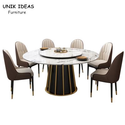 A mesa de jantar luxuosa nórdica e preside a pessoa que 6 a mesa de jantar de mármore redonda se ajustou para 4 8