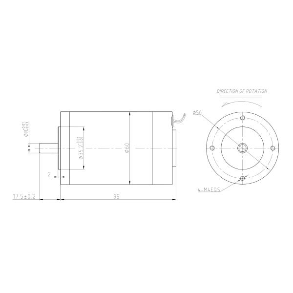 60mm*95mm 80W 90W 12V DC Motor 10000 Rpm 10A High Power