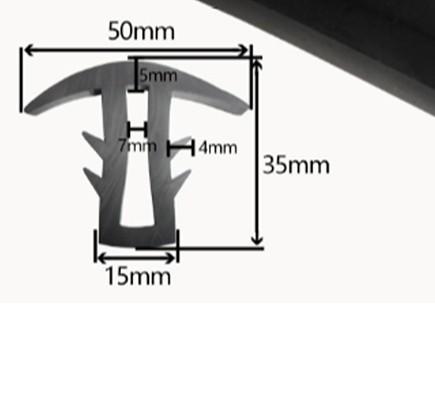 Faixa de vedação de extrusão de borracha EPDM em forma de T para juntas de painéis solares Resistente a UV 35X16mm