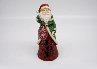 Christmas Santa Figurines , Polyresin Santa Claus Figurines JOY Hollow With LED Light
