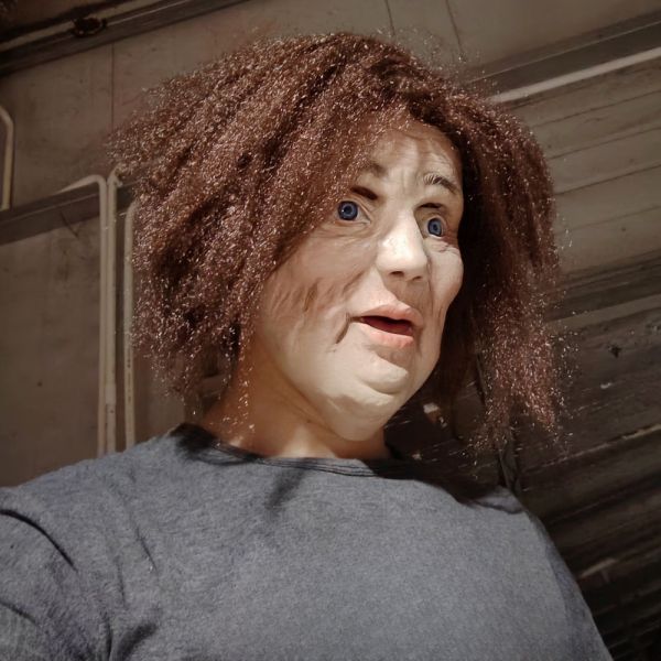 Realistic Old Man Woman Mask, Latext Wrinkle Grandma Face, Halloween Party, Carnival Prop