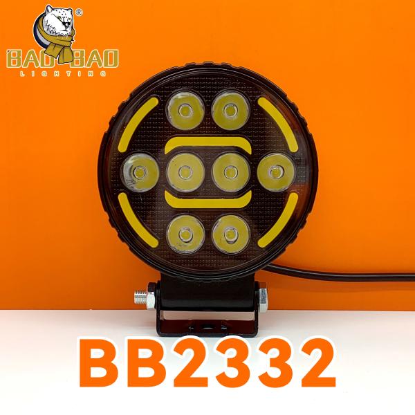 Circle Red Yellow White Flashing Dual Color Truck LED Headlight 4x4 Car Offroad Work Light