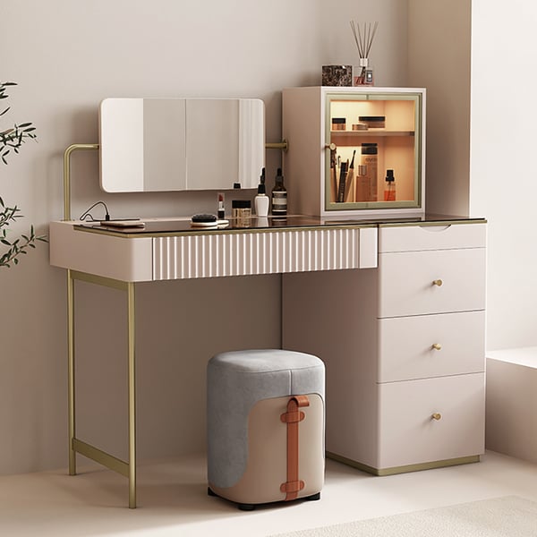 Modern Furniture Wood Vanity Dressing Table Makeup Mirror With Drawers