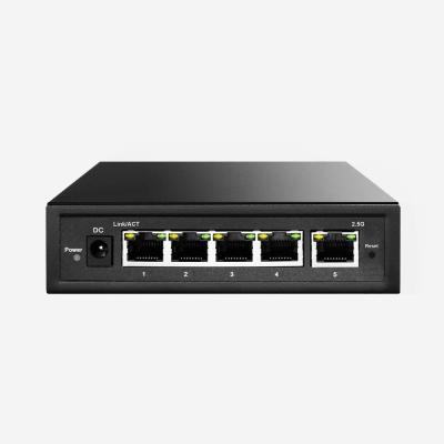 Camada 2 portos controlados do interruptor 90w 5 2.5G 10/100/1000/2500BASE-TX RJ45 de um ponto de entrada de 2,5 Gb