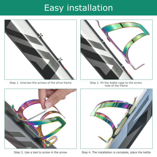 Tenedor de botella de aluminio de la jaula de la caldera de la bici de botella de agua del camaleón colorido del tenedor