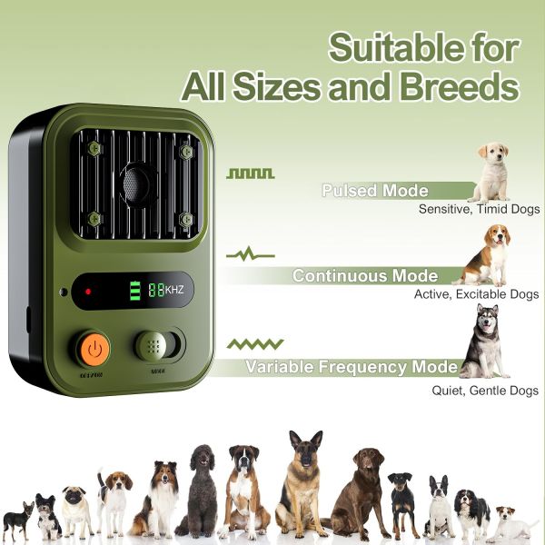 High-Power Portable Smart IPX5 Waterproof Ultrasonic Electronic Dog Repellent New Rechargeable Anti-Bite Trainer Bark Control
