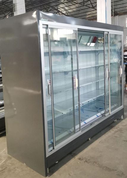 Vidro transparente remoto fechado multideck resfriador aberto visi cooler prateleira de 4 camadas