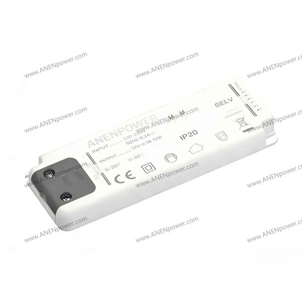 12W Max 12/24V IP20 Super Thin LED Power Supply – Compact Driver for Home & Commercial Cabinet Light Fixtures