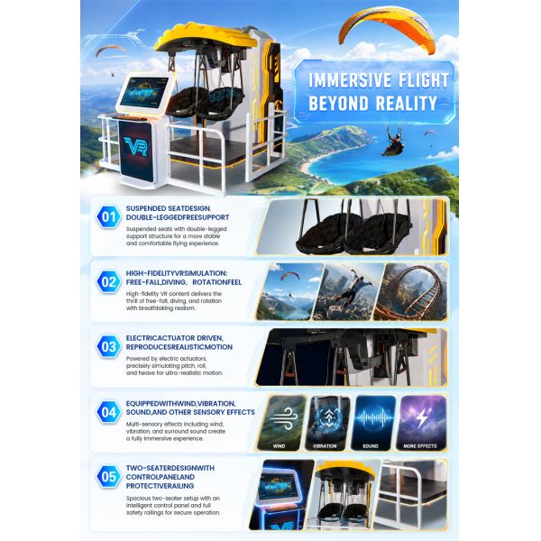 VR Flight Simulator Dual Seat Skydive Arcade Machine