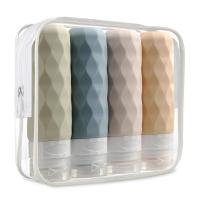 Ensemble de flacons de voyage rechargeables en silicone, couleur café, étanches, 90 ml