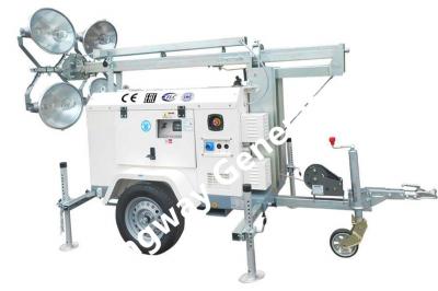 ISO Approval 6m Mechanical Lifting Mobile Light Tower For Court