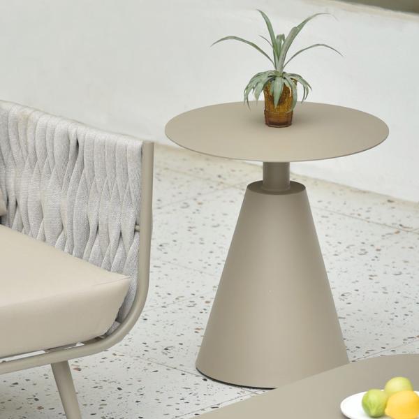 High Temperature Baking Varnish Round Aluminium Garden Table 50*55cm