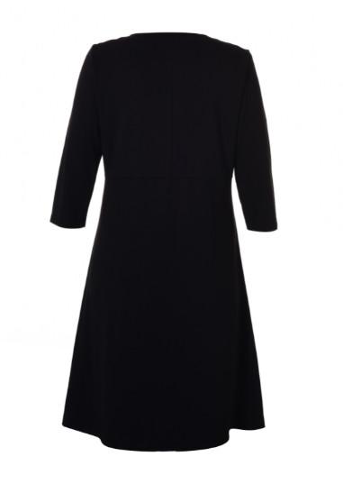 Long Sleeve Knitted Ladies Plus Size Dresses In Black Or Sandy Brown For Autumn