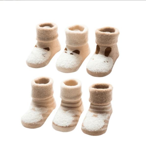 Newborn infant winter baby socks thick and warm organic cotton baby socks