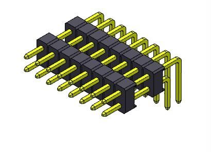 TIPO R/A da fileira dupla de Pin Header Connector 2.54mm - 2 *2 PIN To 2*40PIN H=2.54MM