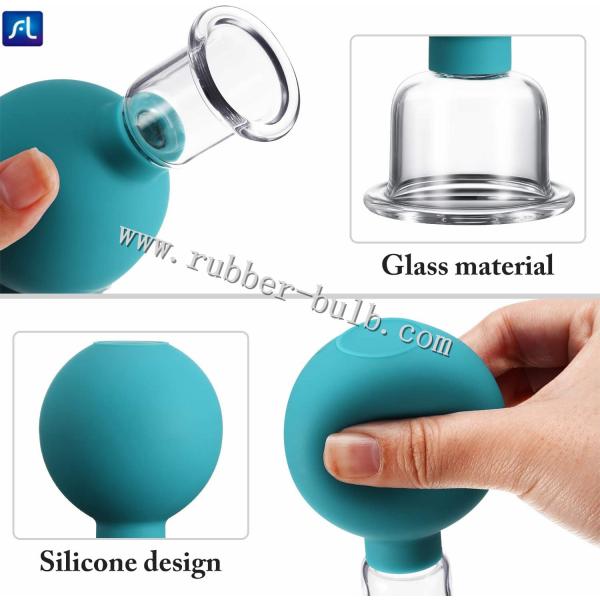 15cm Silicone Glass Facial Cupping Set For Home Spa