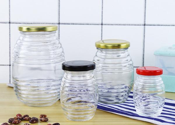 100ml/200ml/350ml vidro Honey Jars da capacidade 500g, frascos de vidro reciclados