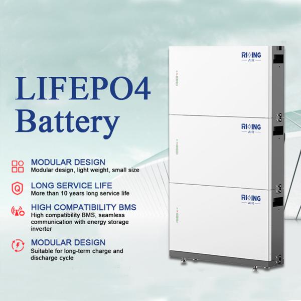 Mural montado 51.2V 102Ah LifePO4 Bateria solar 5.22KWh Para sistema de armazenamento de energia
