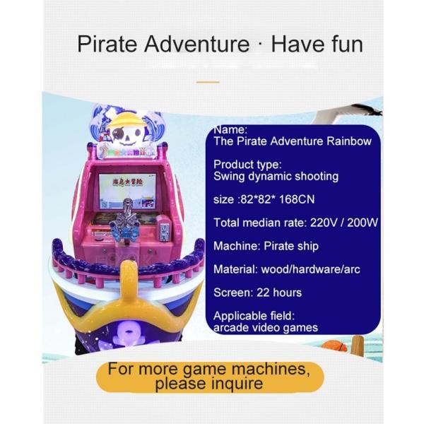 Wooden Cabinet Shooting Game Machine 200W Pirate Adventure